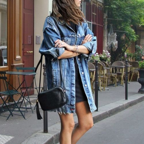  Long Denim Jacket | Ripped | Oversized | Jean Jacket | Women's Denim Jacket