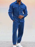 Men's Co-Ord Set | Button-Up | Long sleeve | Shirt and Pants Set | Two-Piece Sets