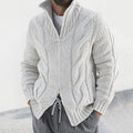 Cardigan with two-way zipper for men
