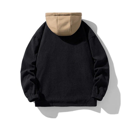 Men's hooded corduroy jacket - Lined