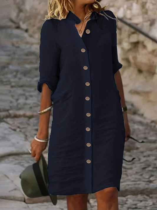Nora - casual, simple midi dress for women