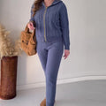 Casual two-piece jacquard sweater and cardigan