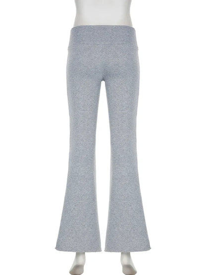 Low Waisted Flared Trousers