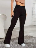 Retro Washed High-Waisted Flared Denim Jeans