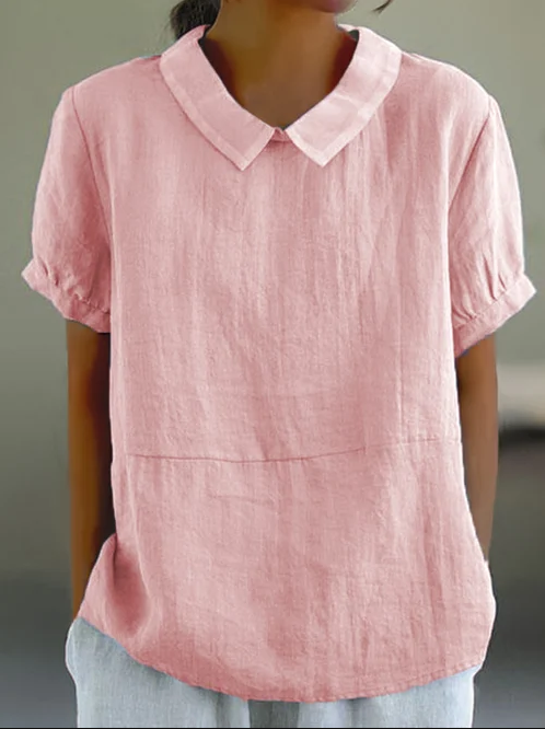 Adele - summer blouse for women, cotton, short sleeves