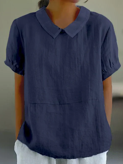 Adele - summer blouse for women, cotton, short sleeves