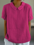 Adele - summer blouse for women, cotton, short sleeves