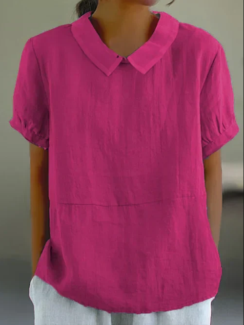 Adele - summer blouse for women, cotton, short sleeves
