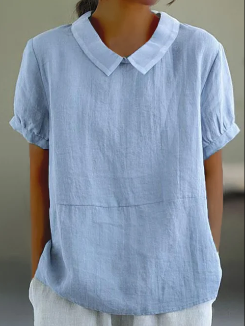 Adele - summer blouse for women, cotton, short sleeves