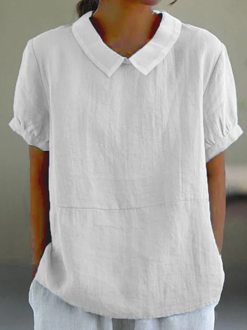 Adele - summer blouse for women, cotton, short sleeves