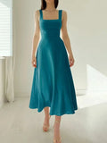 A-line dress - elegant neckline & fitted