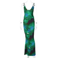 Summer Fashion: Women's Elegant Tie-Dye 2-Piece Set with Maxi Skirt and Crop Top