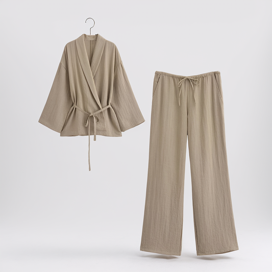 2-piece kimono autumn set for women