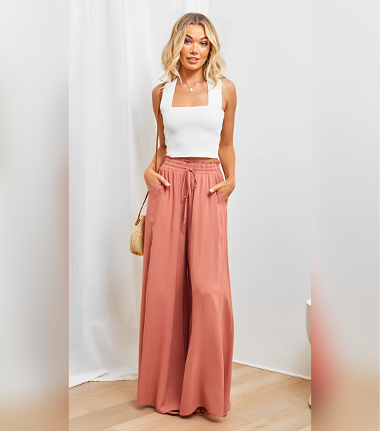 Jamie - Wide leg loose high waist pants