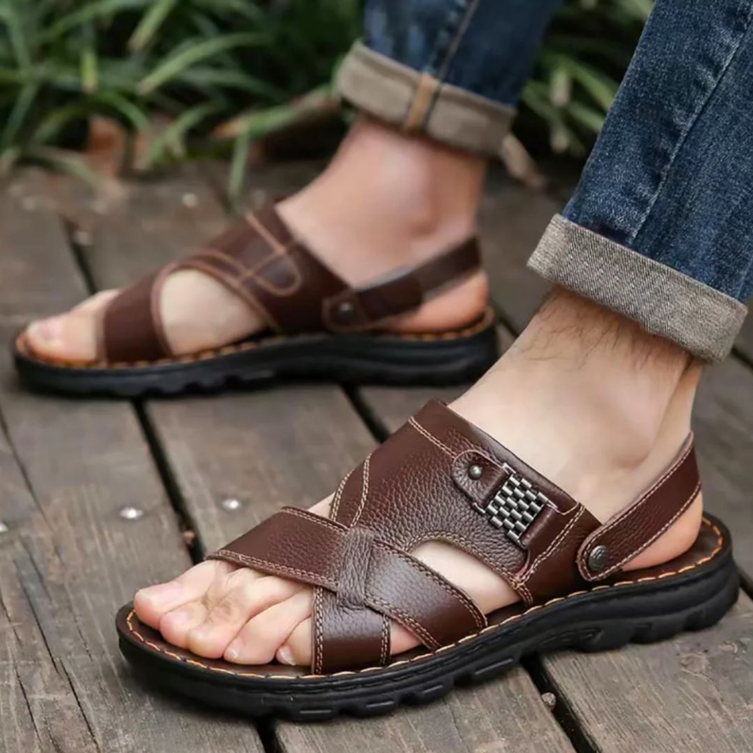 Vasil - supportive leather summer sandals for men
