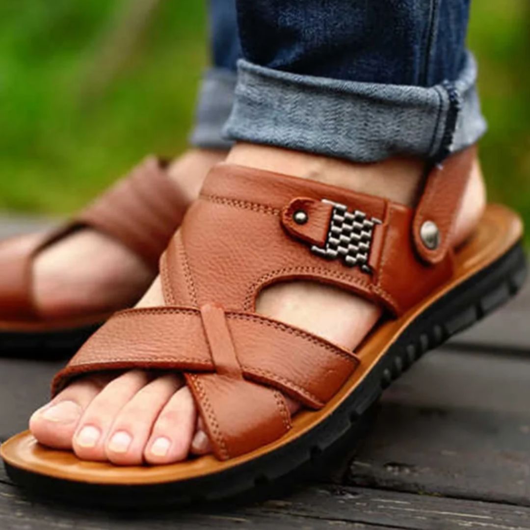 Vasil - supportive leather summer sandals for men