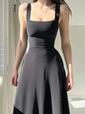 Zuleika Midi Dress | Women’s Fitted Midi Dress with Thick Straps and Square Neckline