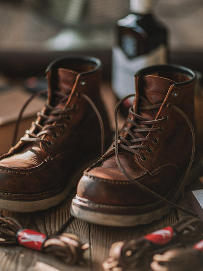 Full grain leather men's Moc Toe work boots