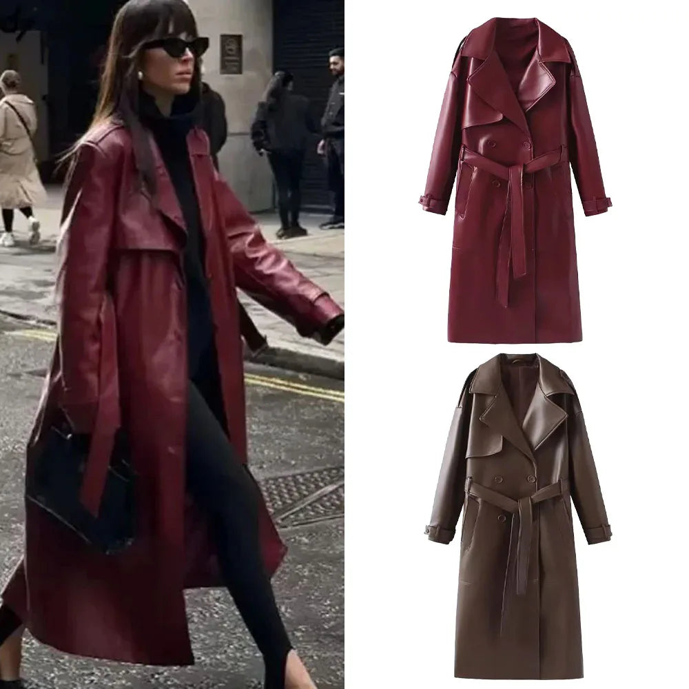 Solene - 2025 Women's jacket in burgundy faux leather