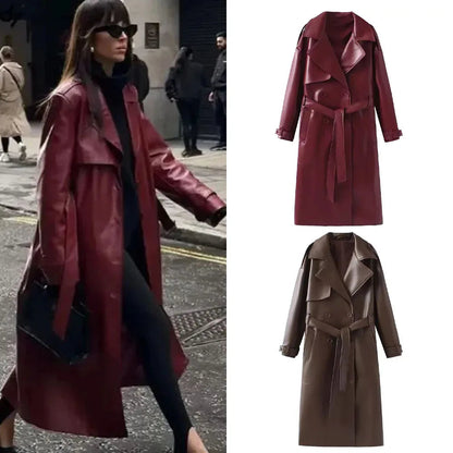 Solene - 2025 Women's jacket in burgundy faux leather