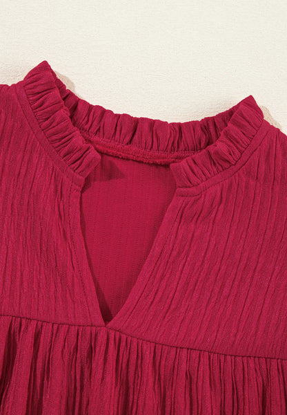 Danissa - Long sleeve dress with ruffles and notches