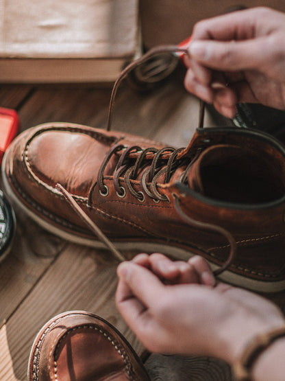Full grain leather men's Moc Toe work boots