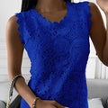 Intricate sleeveless lace blouse
