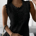 Intricate sleeveless lace blouse