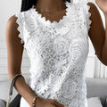 Intricate sleeveless lace blouse
