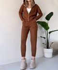 Casual two-piece jacquard sweater and cardigan