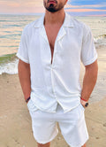 Elegant linen summer set for men - Rommy