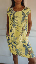 Women's Printed Round Neck Dress | Mini