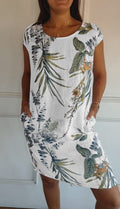 Women's Printed Round Neck Dress | Mini
