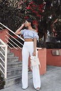 High-Waisted Flared Trousers
