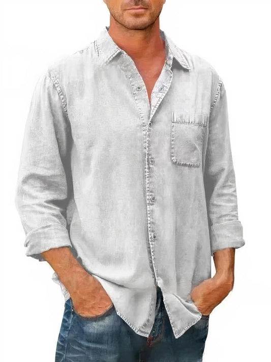 Long-sleeved denim shirt for men | Ideal for summer