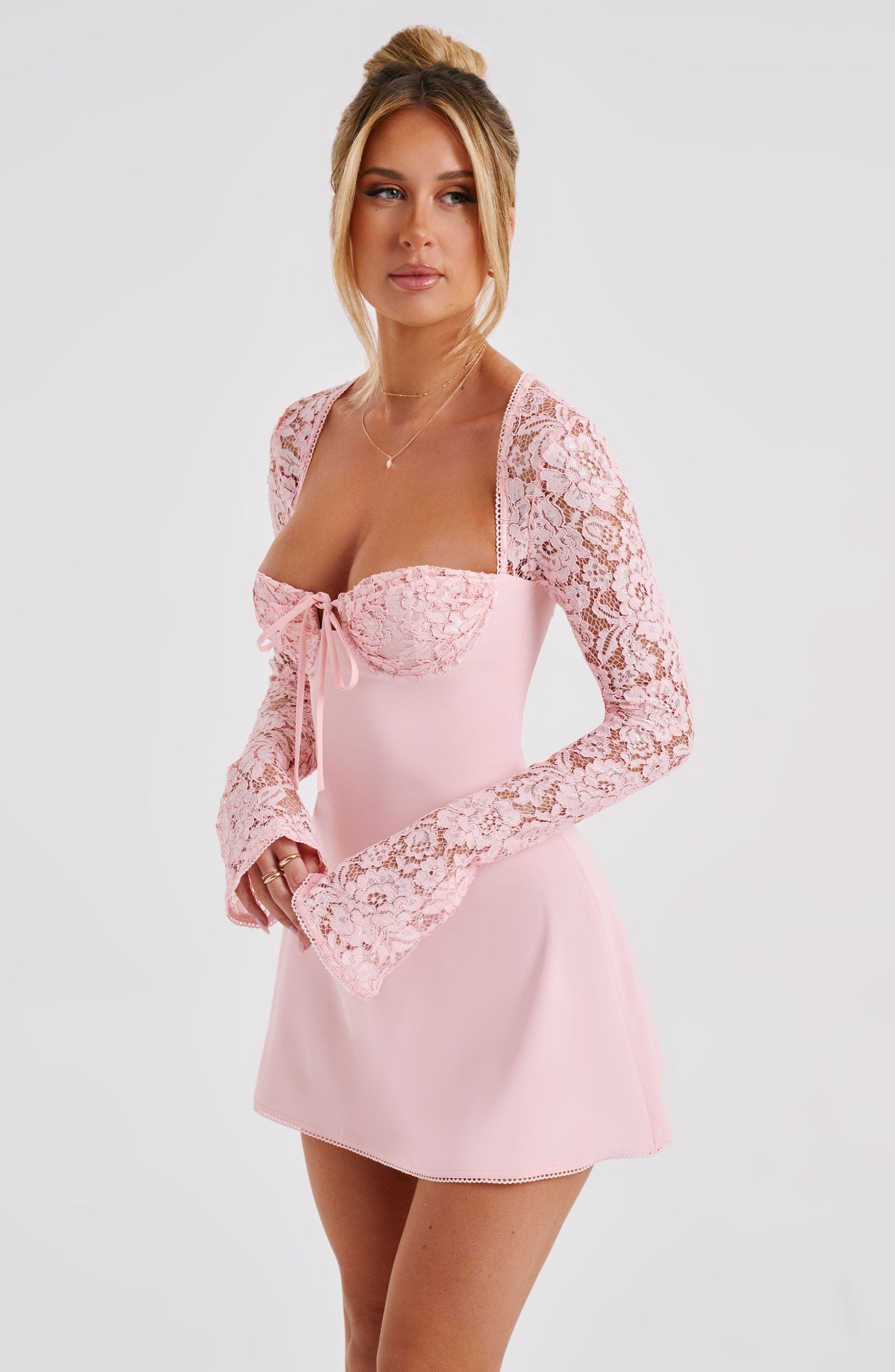 ROSA BLUSH MINI DRESS