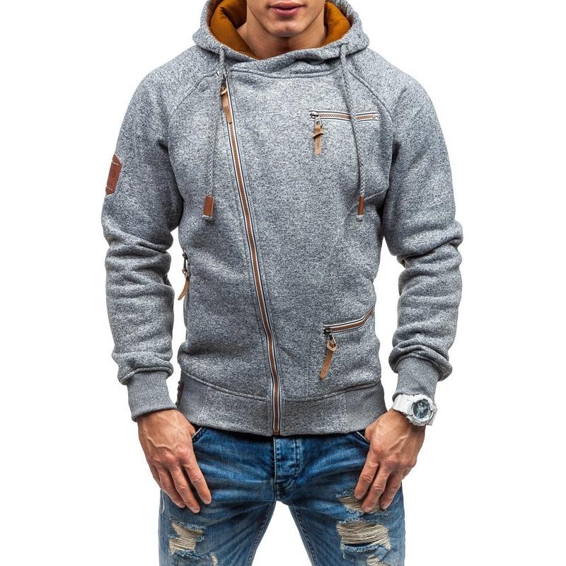 Asymmetric zippered jacket for men
