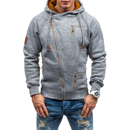 Asymmetric zippered jacket for men