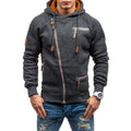 Asymmetric zippered jacket for men
