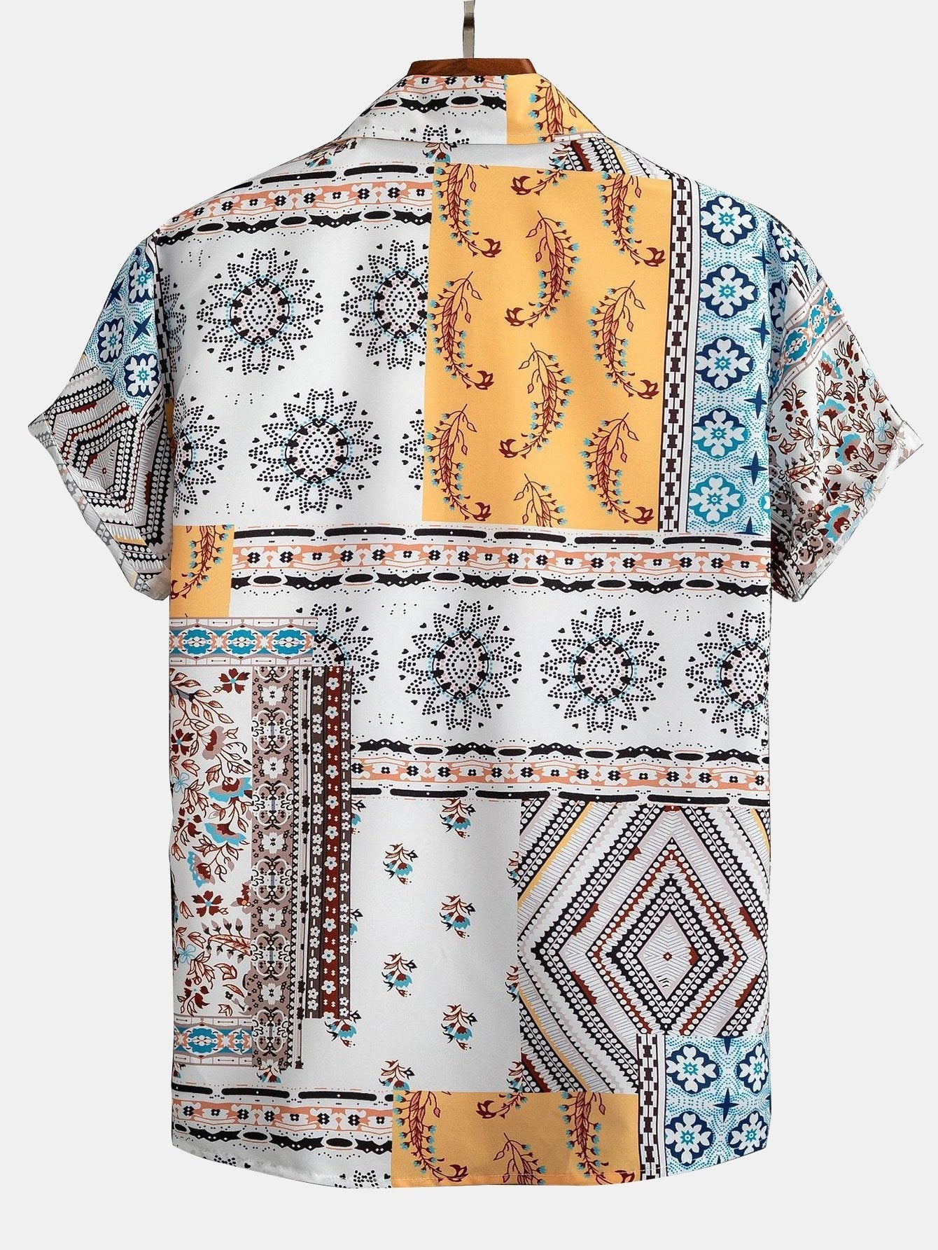 Scarf Print Button Up Shirt #Random pattern design#