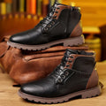 Mats - Men's leather boots with zipper