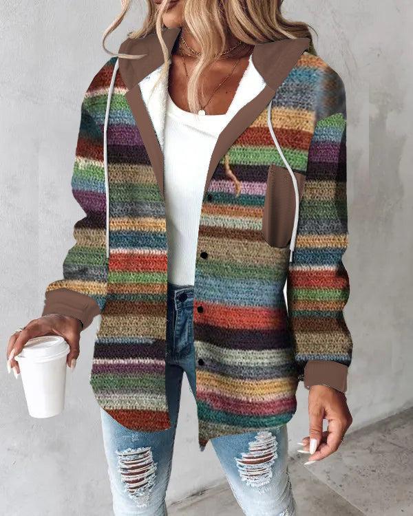 Classic print hoodie for outerwear