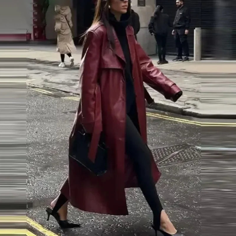Solene - 2025 Women's jacket in burgundy faux leather