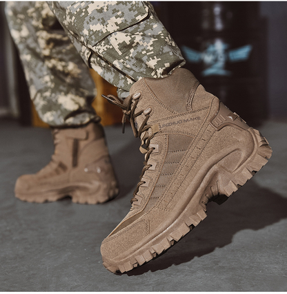 Waterproof, puncture-resistant military boots for outdoor use