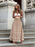 Trendy maxi skirt made from multi-layered tulle - Aurelie