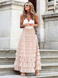 Trendy maxi skirt made from multi-layered tulle - Aurelie