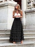 Trendy maxi skirt made from multi-layered tulle - Aurelie