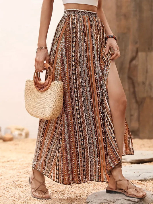 Tribal print maxi skirt for summer - Aristea