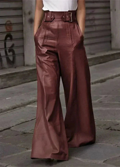 Wide-Leg Belted Pants
